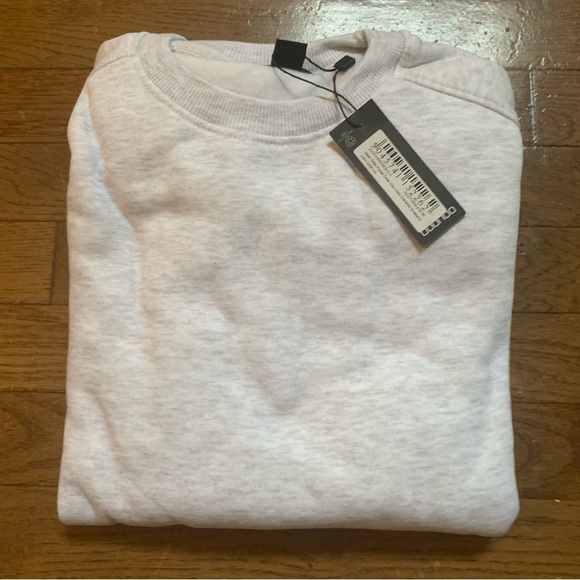 BooHoo Seam & Pocket Detail Crew Neck Oversized Sweatshirt | M | Ash Grey NEW!! - Picture 6 of 14
